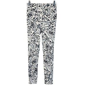 FP Movement Free People City Slicker High Waist Leggings Blue White Print Small